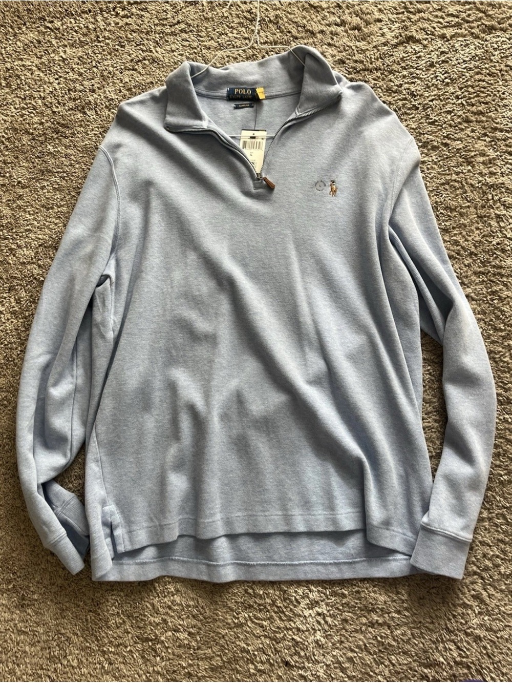 Ralph Lauren Light Blue Quarter Zip Sweater